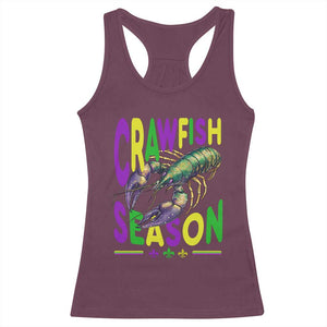 Funny Cajun Crawfish Boil Mardi Gras Racerback Tank Top Crawfish Season Fleur De Lis TS11 Maroon Print Your Wear