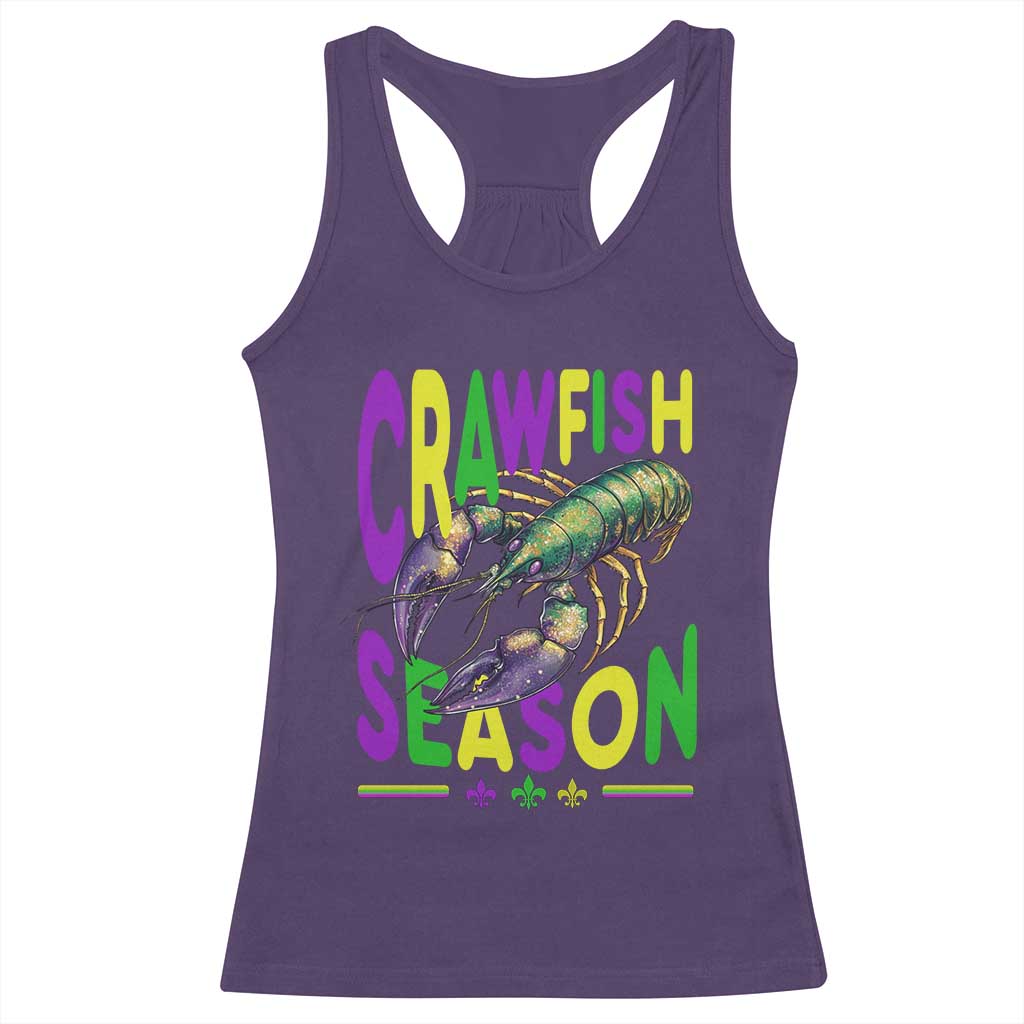 Funny Cajun Crawfish Boil Mardi Gras Racerback Tank Top Crawfish Season Fleur De Lis TS11 Purple Print Your Wear