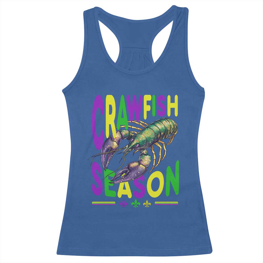 Funny Cajun Crawfish Boil Mardi Gras Racerback Tank Top Crawfish Season Fleur De Lis TS11 Royal Blue Print Your Wear