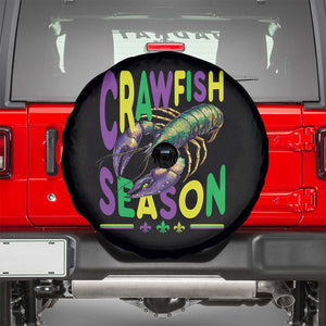 Funny Cajun Crawfish Boil Mardi Gras Spare Tire Cover Crawfish Season Fleur De Lis TS11 Black Print Your Wear