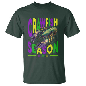 Funny Cajun Crawfish Boil Mardi Gras T Shirt Crawfish Season Fleur De Lis TS11 Dark Forest Green Print Your Wear