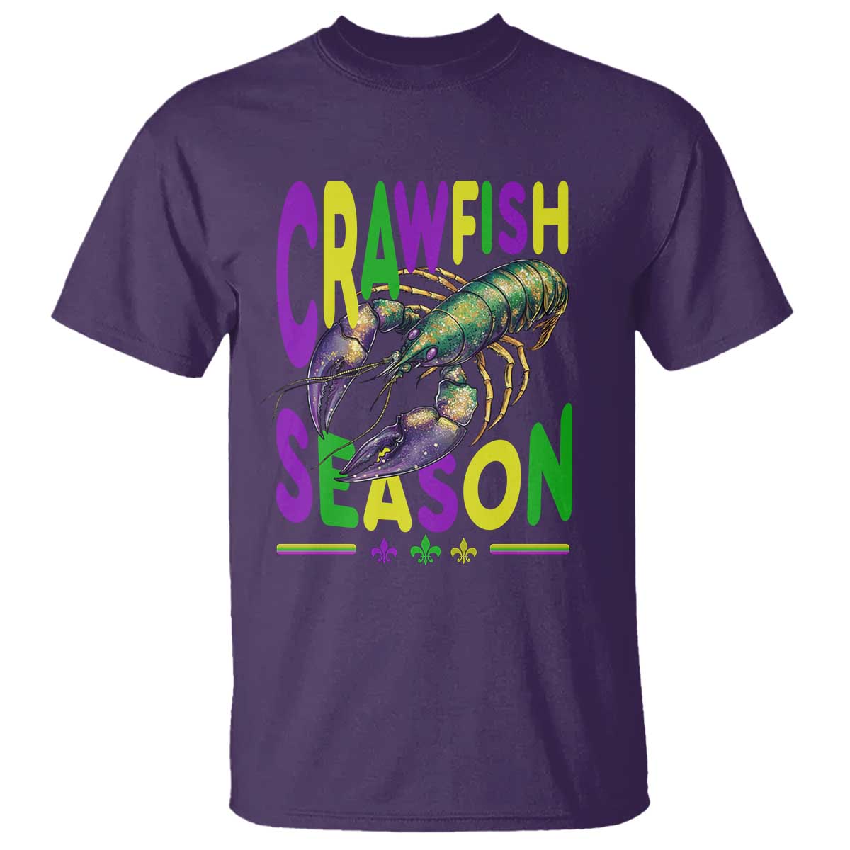 Funny Cajun Crawfish Boil Mardi Gras T Shirt Crawfish Season Fleur De Lis TS11 Purple Print Your Wear