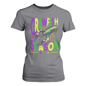 Funny Cajun Crawfish Boil Mardi Gras T Shirt For Women Crawfish Season Fleur De Lis TS11 Charcoal Print Your Wear