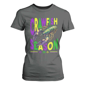 Funny Cajun Crawfish Boil Mardi Gras T Shirt For Women Crawfish Season Fleur De Lis TS11 Dark Heather Print Your Wear