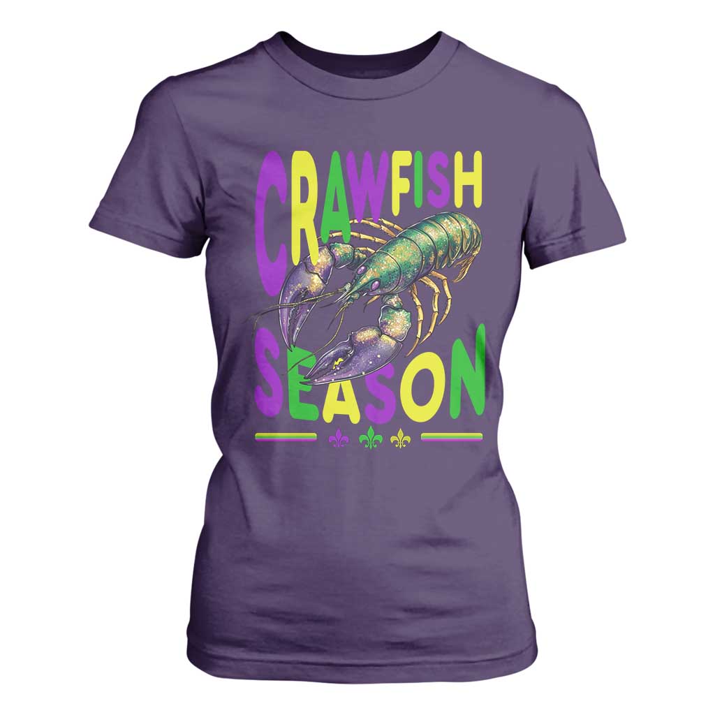Funny Cajun Crawfish Boil Mardi Gras T Shirt For Women Crawfish Season Fleur De Lis TS11 Purple Print Your Wear