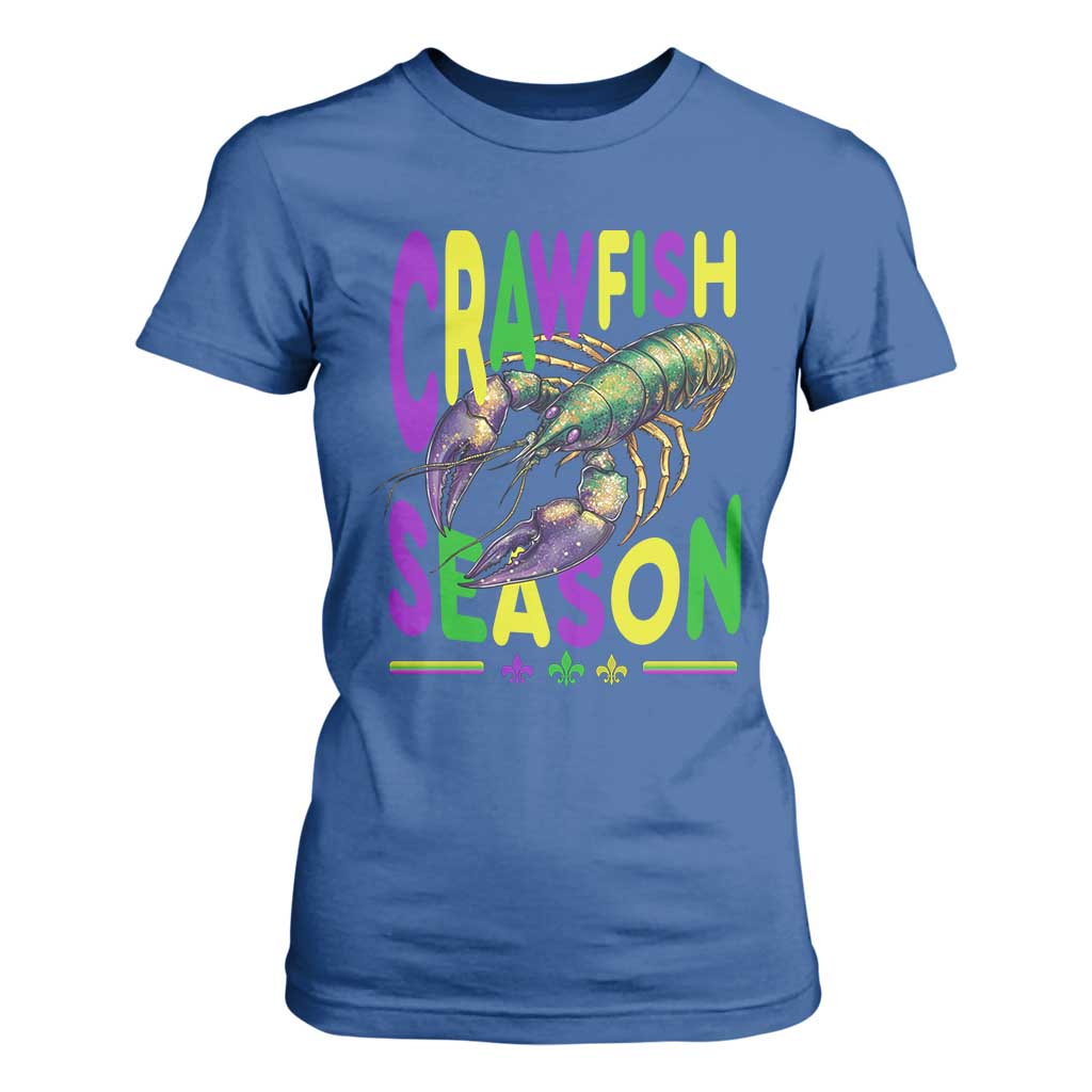 Funny Cajun Crawfish Boil Mardi Gras T Shirt For Women Crawfish Season Fleur De Lis TS11 Royal Blue Print Your Wear
