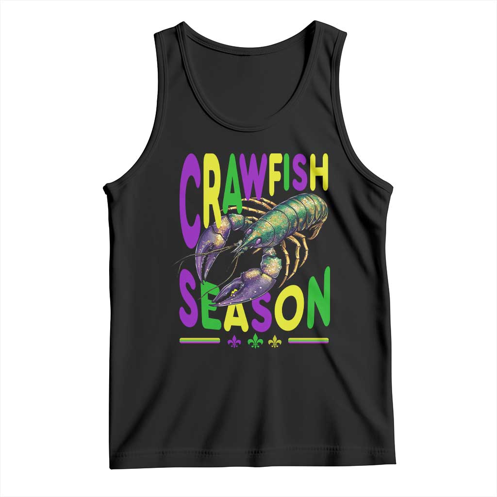 Funny Cajun Crawfish Boil Mardi Gras Tank Top Crawfish Season Fleur De Lis TS11 Black Print Your Wear