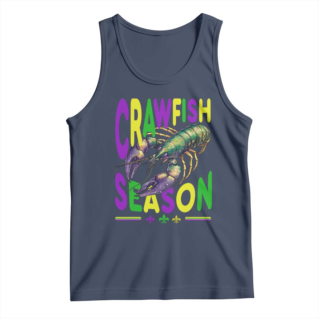 Funny Cajun Crawfish Boil Mardi Gras Tank Top Crawfish Season Fleur De Lis TS11 Navy Print Your Wear