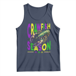 Funny Cajun Crawfish Boil Mardi Gras Tank Top Crawfish Season Fleur De Lis TS11 Navy Print Your Wear