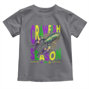 Funny Cajun Crawfish Boil Mardi Gras Toddler T Shirt Crawfish Season Fleur De Lis TS11 Charcoal Print Your Wear