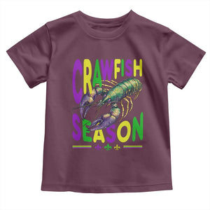 Funny Cajun Crawfish Boil Mardi Gras Toddler T Shirt Crawfish Season Fleur De Lis TS11 Maroon Print Your Wear