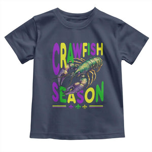 Funny Cajun Crawfish Boil Mardi Gras Toddler T Shirt Crawfish Season Fleur De Lis TS11 Navy Print Your Wear