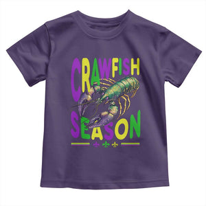 Funny Cajun Crawfish Boil Mardi Gras Toddler T Shirt Crawfish Season Fleur De Lis TS11 Purple Print Your Wear