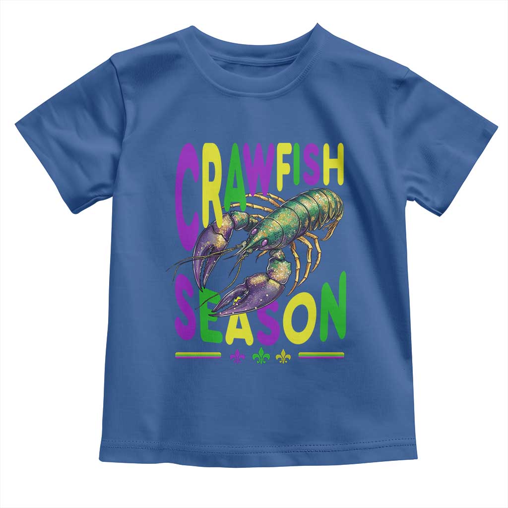 Funny Cajun Crawfish Boil Mardi Gras Toddler T Shirt Crawfish Season Fleur De Lis TS11 Royal Blue Print Your Wear
