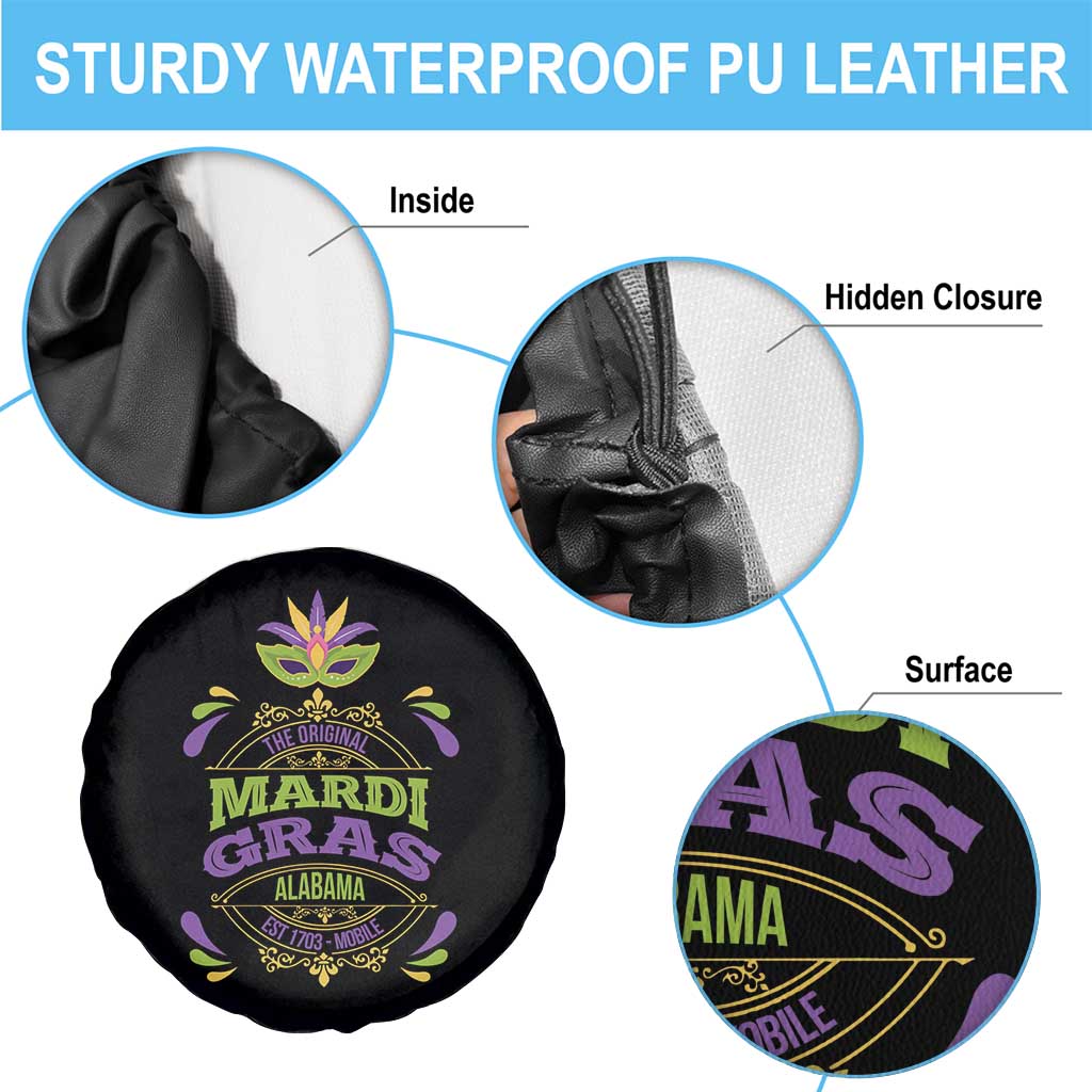 Funny The Original Mardi Gras Mobile Alabama Est 1703 Spare Tire Cover TS11 Print Your Wear