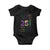 Funny Mobile Mardi Gras 251 Baby Onesie Glitter Print Area Code TS11 Black Print Your Wear