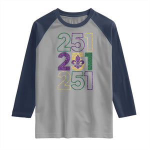 Funny Mobile Mardi Gras 251 Raglan Shirt Glitter Print Area Code TS11 Sport Gray Navy Print Your Wear