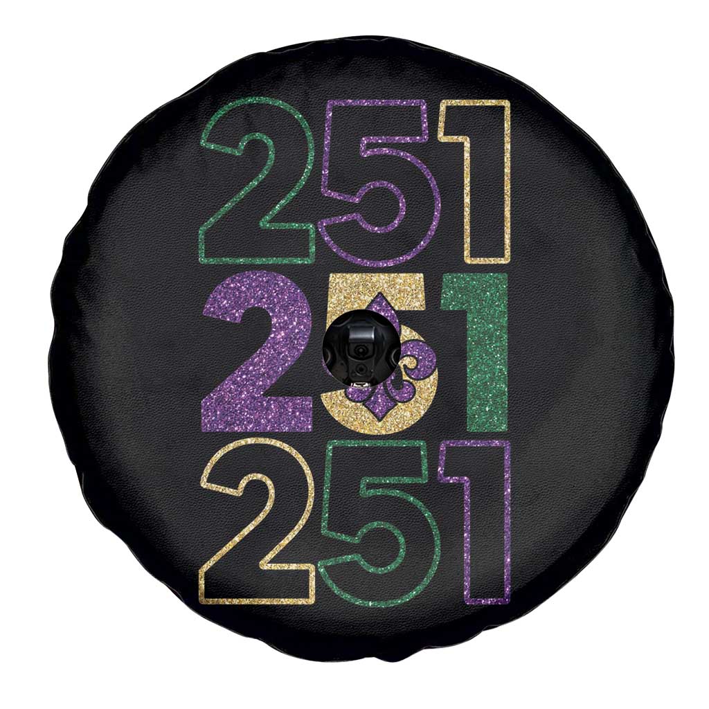 Funny Mobile Mardi Gras 251 Spare Tire Cover Glitter Print Area Code TS11 Print Your Wear