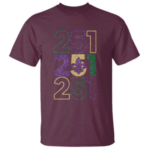Funny Mobile Mardi Gras 251 T Shirt Glitter Print Area Code TS11 Maroon Print Your Wear