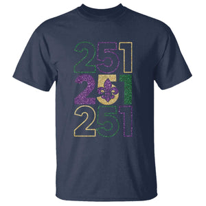 Funny Mobile Mardi Gras 251 T Shirt Glitter Print Area Code TS11 Navy Print Your Wear