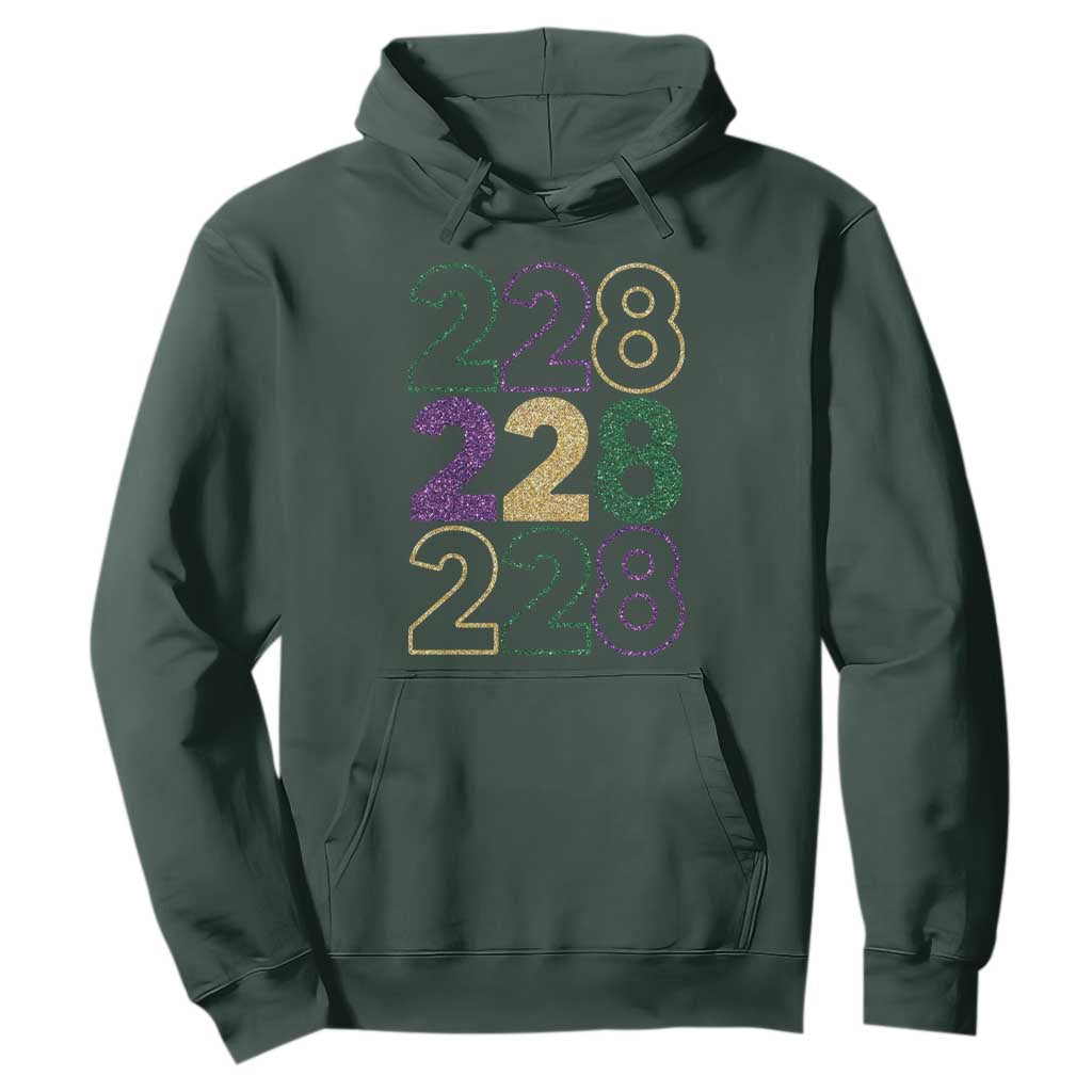 Funny The Coast Mardi Gras 228 Hoodie Glitter Print Area Code TS11 Dark Forest Green Print Your Wear