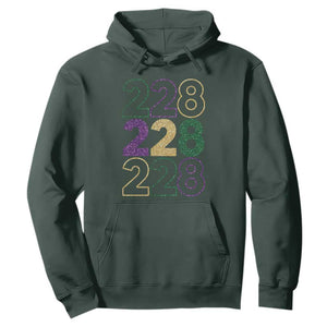 Funny The Coast Mardi Gras 228 Hoodie Glitter Print Area Code TS11 Dark Forest Green Print Your Wear
