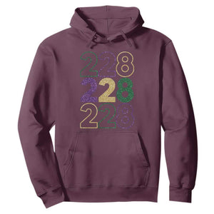 Funny The Coast Mardi Gras 228 Hoodie Glitter Print Area Code TS11 Maroon Print Your Wear