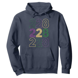 Funny The Coast Mardi Gras 228 Hoodie Glitter Print Area Code TS11 Navy Print Your Wear