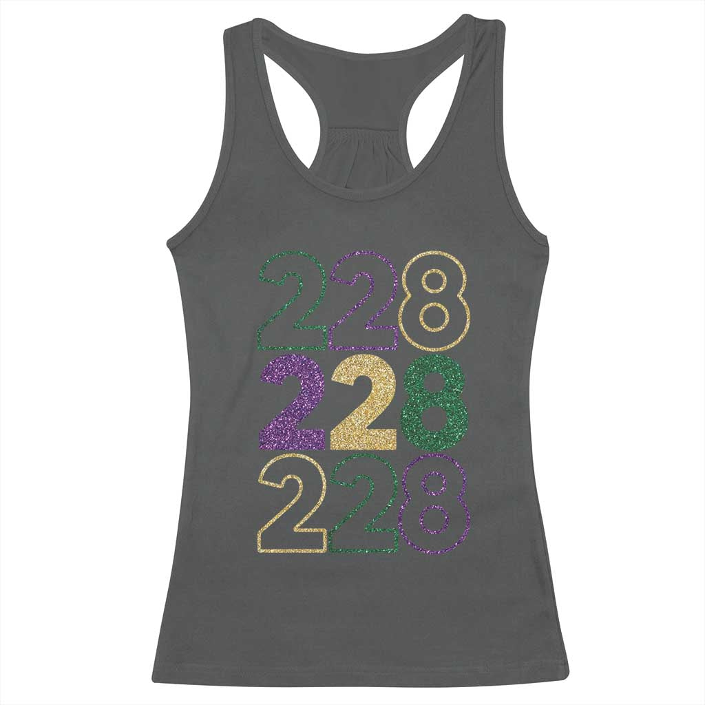 Funny The Coast Mardi Gras 228 Racerback Tank Top Glitter Print Area Code TS11 Dark Heather Print Your Wear