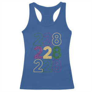 Funny The Coast Mardi Gras 228 Racerback Tank Top Glitter Print Area Code TS11 Royal Blue Print Your Wear