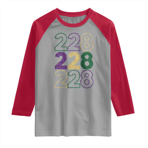 Funny The Coast Mardi Gras 228 Raglan Shirt Glitter Print Area Code TS11 Sport Gray Red Print Your Wear