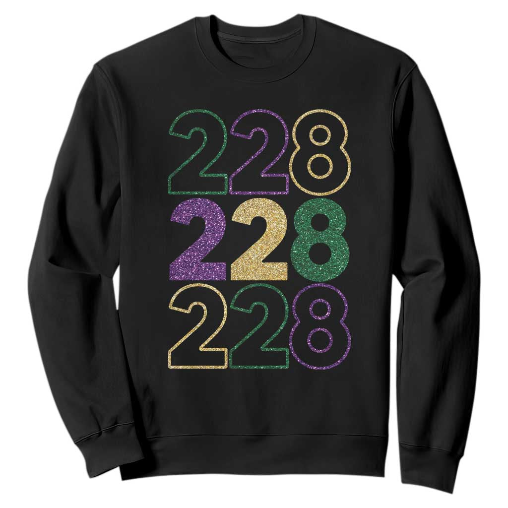 Funny The Coast Mardi Gras 228 Sweatshirt Glitter Print Area Code TS11 Black Print Your Wear