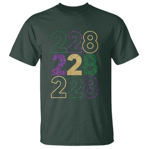 Funny The Coast Mardi Gras 228 T Shirt Glitter Print Area Code TS11 Dark Forest Green Print Your Wear