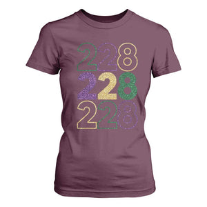 Funny The Coast Mardi Gras 228 T Shirt For Women Glitter Print Area Code TS11 Maroon Print Your Wear