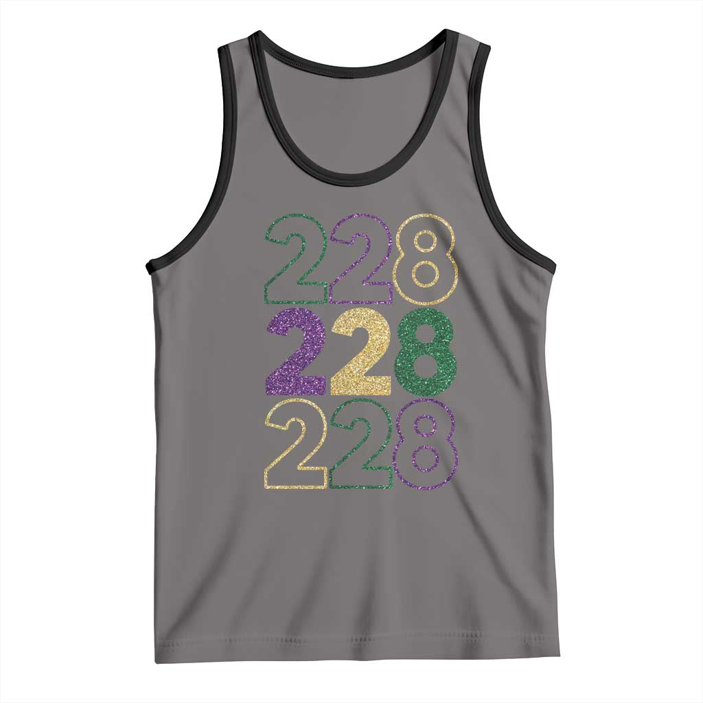Funny The Coast Mardi Gras 228 Tank Top Glitter Print Area Code TS11 Deep Heather Black Print Your Wear
