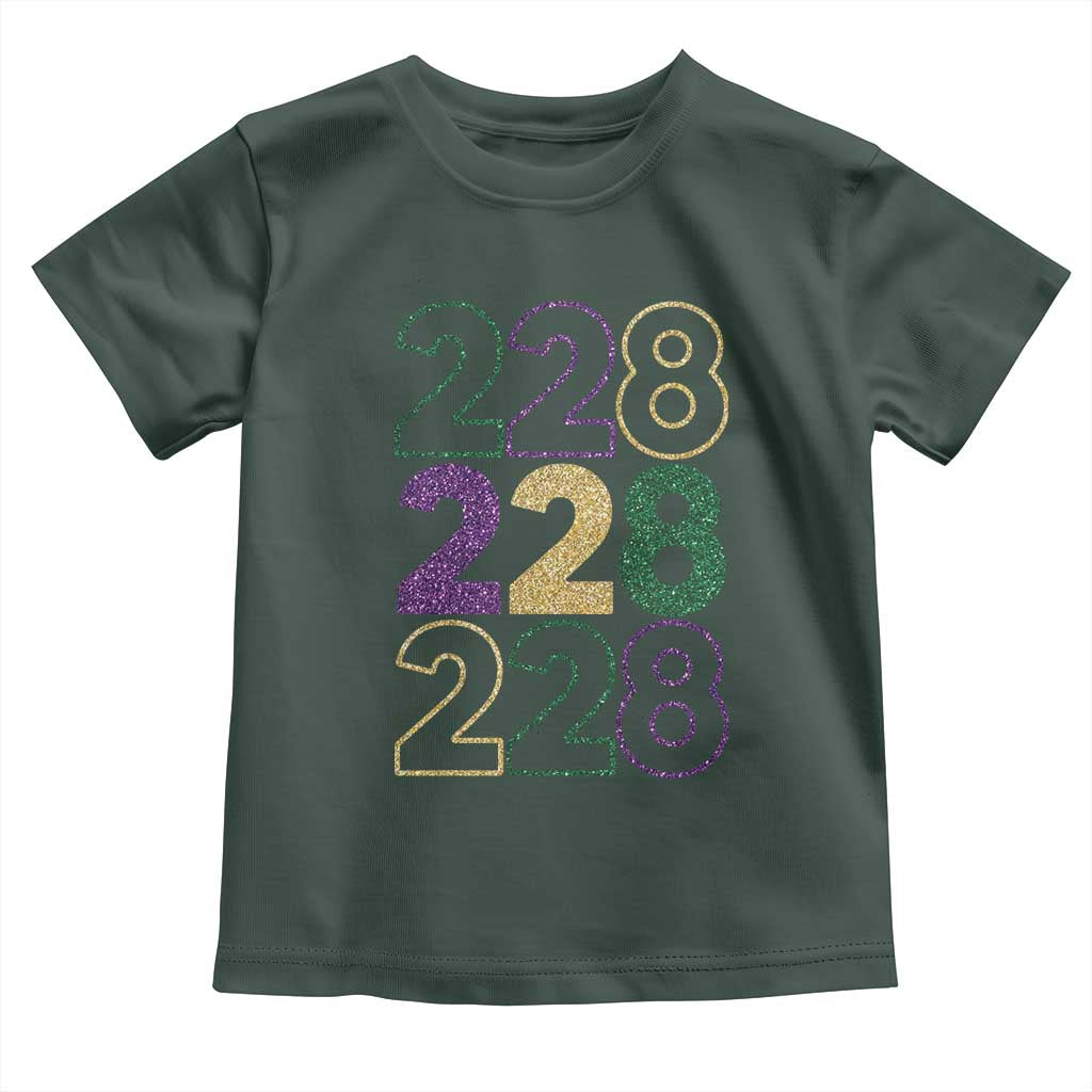 Funny The Coast Mardi Gras 228 Toddler T Shirt Glitter Print Area Code TS11 Dark Forest Green Print Your Wear