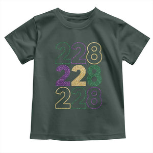 Funny The Coast Mardi Gras 228 Toddler T Shirt Glitter Print Area Code TS11 Dark Forest Green Print Your Wear