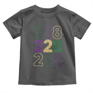 Funny The Coast Mardi Gras 228 Toddler T Shirt Glitter Print Area Code TS11 Dark Heather Print Your Wear