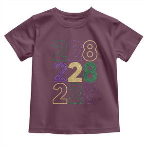 Funny The Coast Mardi Gras 228 Toddler T Shirt Glitter Print Area Code TS11 Maroon Print Your Wear