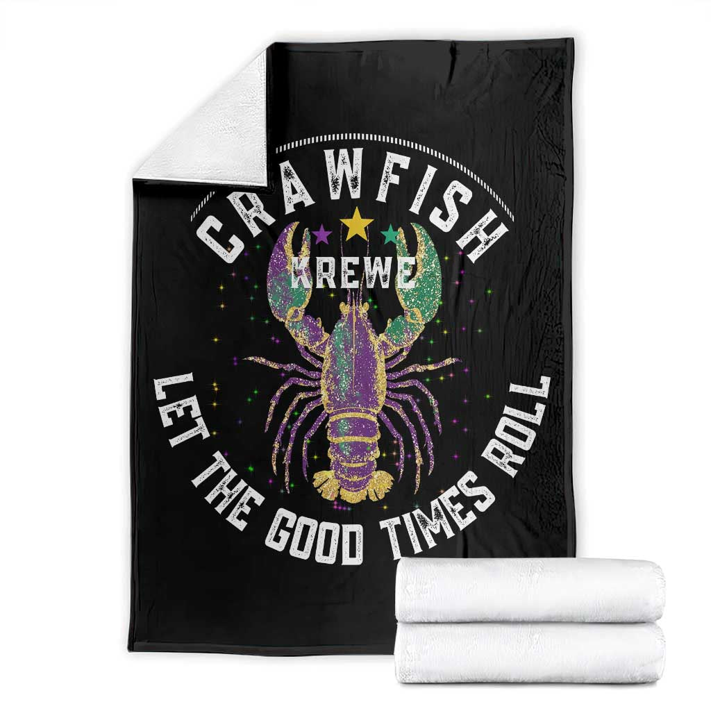 Crawfish Krewe Let The Good Times Roll Throw Blanket Funny Mardi Gras TS11 Black Print Your Wear