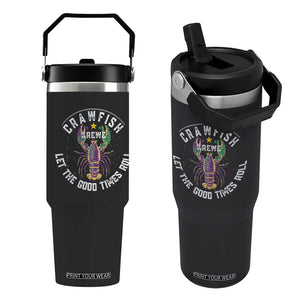 Crawfish Krewe Let The Good Times Roll Flip Straw Tumbler Funny Mardi Gras TS11 One Size: 30 oz Black Print Your Wear