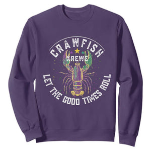 Crawfish Krewe Let The Good Times Roll Sweatshirt Funny Mardi Gras TS11 Purple Print Your Wear