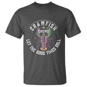 Crawfish Krewe Let The Good Times Roll T Shirt Funny Mardi Gras TS11 Dark Heather Print Your Wear