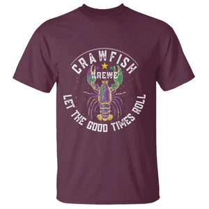Crawfish Krewe Let The Good Times Roll T Shirt Funny Mardi Gras TS11 Maroon Print Your Wear