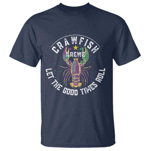 Crawfish Krewe Let The Good Times Roll T Shirt Funny Mardi Gras TS11 Navy Print Your Wear