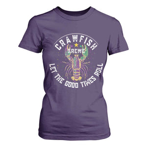 Crawfish Krewe Let The Good Times Roll T Shirt For Women Funny Mardi Gras TS11 Purple Print Your Wear