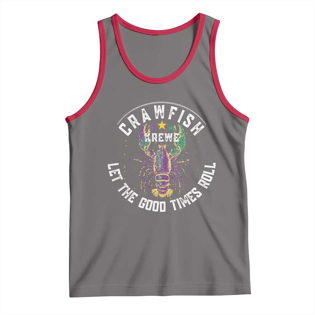 Crawfish Krewe Let The Good Times Roll Tank Top Funny Mardi Gras TS11 Deep Heather Red Print Your Wear