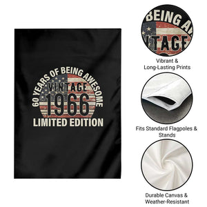 60th Birthday Garden Flag Vintage 1966 Limited Edition 60 Years Of Being Awesome American Flag TS11 Print Your Wear