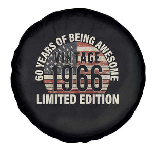 60th Birthday Spare Tire Cover Vintage 1966 Limited Edition 60 Years Of Being Awesome American Flag TS11 Print Your Wear