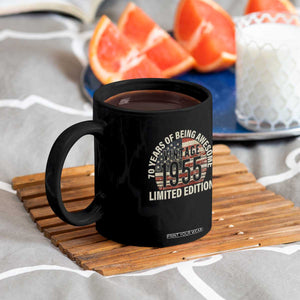 70th Birthday Coffee Mug Vintage 1955 Limited Edition 70 Years Of Being Awesome American Flag TS11 Print Your Wear